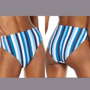 NEW Chelsea28 Easy Retro‎ High Waist Swim Bikini Bottoms Blue [ Small ] 4105